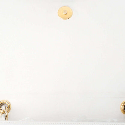 CHANEL Chain Shoulder Matelasse Coco Mark Fringe Lambskin White Gold-Tone Hardware, Pre-Owned