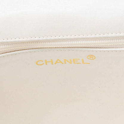 CHANEL Chain Shoulder Matelasse Coco Mark Fringe Lambskin White Gold-Tone Hardware, Pre-Owned