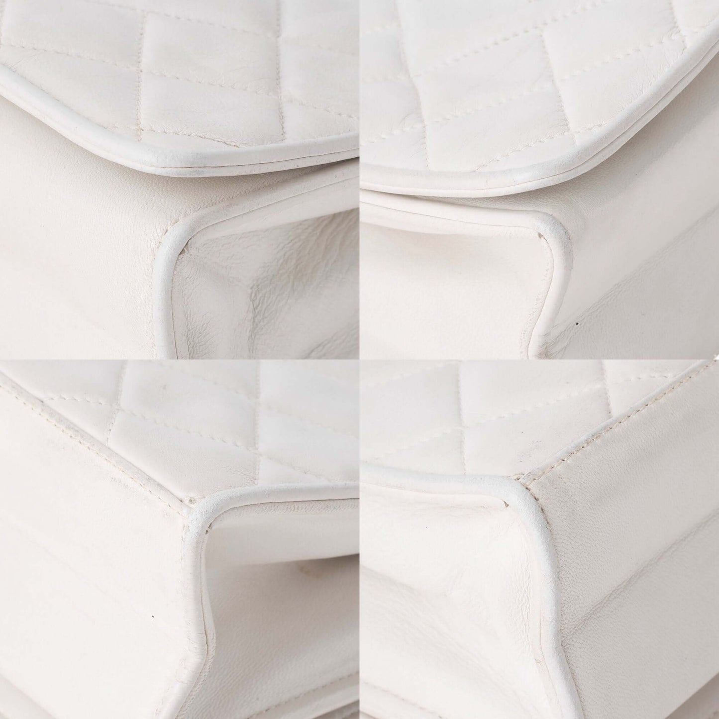 CHANEL Chain Shoulder Matelasse Coco Mark Fringe Lambskin White Gold-Tone Hardware, Pre-Owned