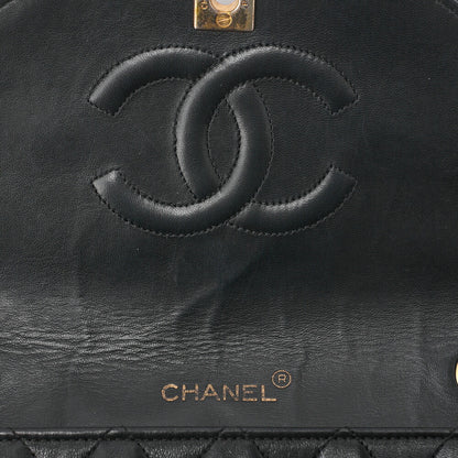 CHANEL Chain Shoulder Bag  Matelasse Lambskin Black Round Flap Turnlock Gold-Tone Hardware, Pre-Owned