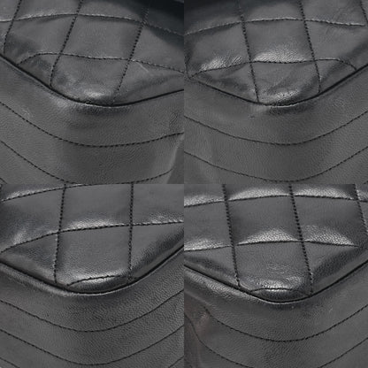 CHANEL Chain Shoulder Bag  Matelasse Lambskin Black Round Flap Turnlock Gold-Tone Hardware, Pre-Owned