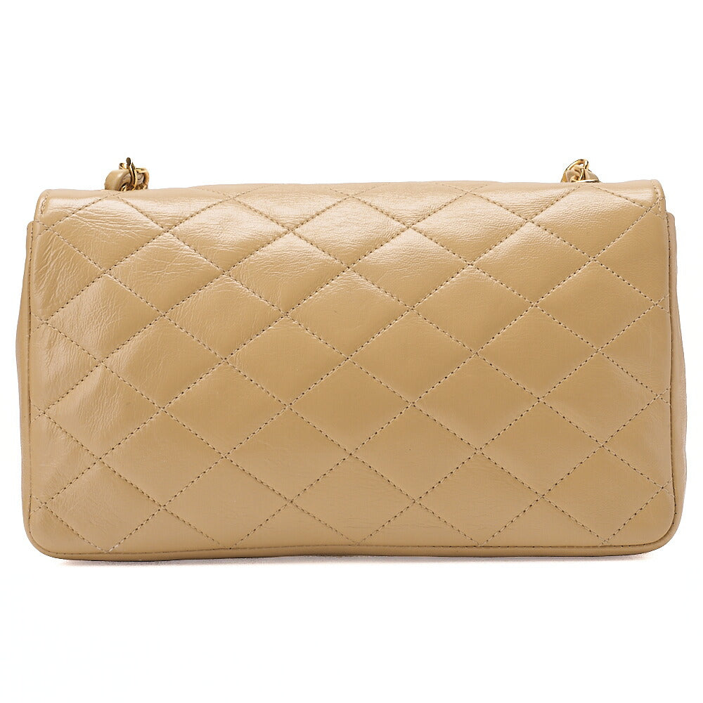 CHANEL Matelasse Big Coco Push Lock Chain Shoulder Bag Lambskin Beige Gold-Tone Hardware, Pre-Owned