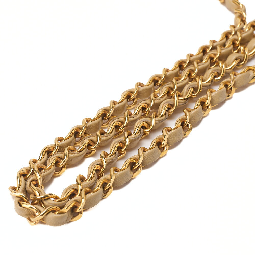 CHANEL Matelasse Big Coco Push Lock Chain Shoulder Bag Lambskin Beige Gold-Tone Hardware, Pre-Owned