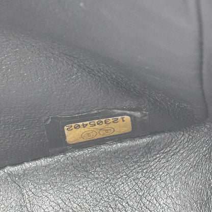 CHANEL Matelasse Turnlock Double Flap 25 Chain Shoulder Bag Caviar Skin Black Silver-Tone Hardware, Pre-Owned