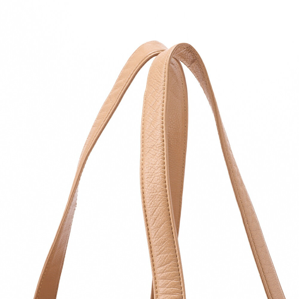 CHANEL Chanel Tote Bag Chocolate Bar Logo Caviar Skin Beige Silver-Tone Hardware, Pre-Owned