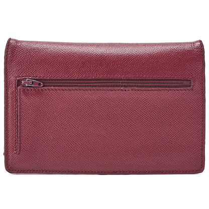 CHANEL Chain Wallet Caviar Skin Push Lock Coco Mark Red Gold-Tone Hardware, Pre-Owned