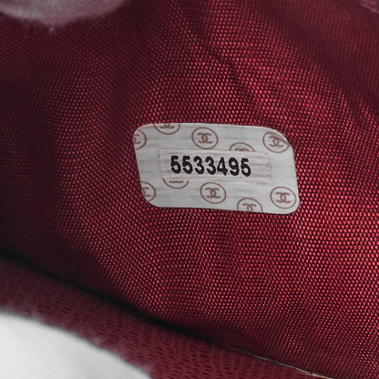 CHANEL Chain Wallet Caviar Skin Push Lock Coco Mark Red Gold-Tone Hardware, Pre-Owned