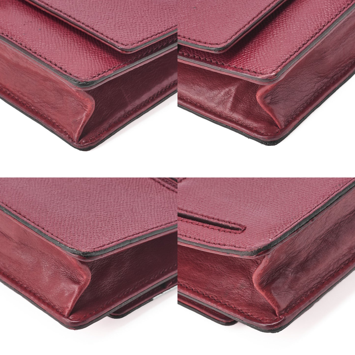 CHANEL Chain Wallet Caviar Skin Push Lock Coco Mark Red Gold-Tone Hardware, Pre-Owned