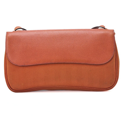 HERMES Sack Colorado MM Shoulder Bag Liege x Canvas Orange Silver-Tone Hardware, Pre-Owned