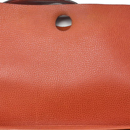 HERMES Sack Colorado MM Shoulder Bag Liege x Canvas Orange Silver-Tone Hardware, Pre-Owned