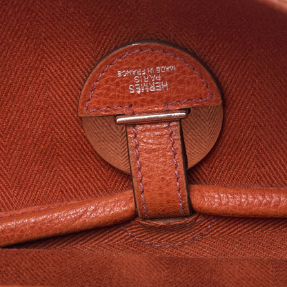 HERMES Sack Colorado MM Shoulder Bag Liege x Canvas Orange Silver-Tone Hardware, Pre-Owned