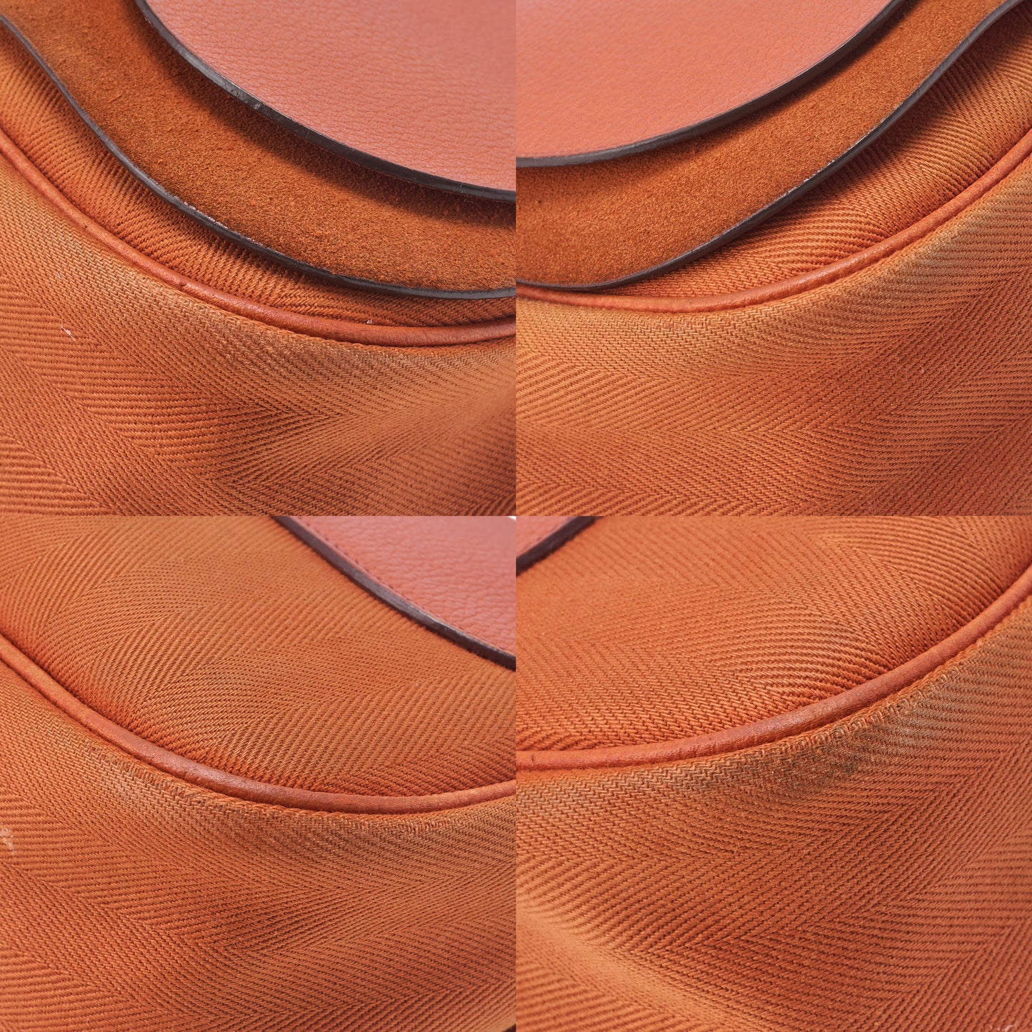 HERMES Sack Colorado MM Shoulder Bag Liege x Canvas Orange Silver-Tone Hardware, Pre-Owned