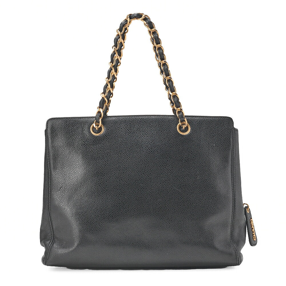 CHANEL Handbag Logo Mark Plate Charm Black Gold-Tone Hardware, Pre-Owned