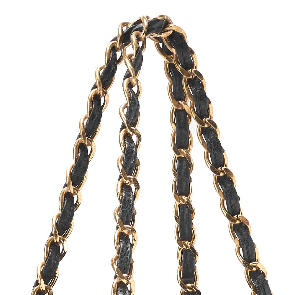 CHANEL Handbag Logo Mark Plate Charm Black Gold-Tone Hardware, Pre-Owned