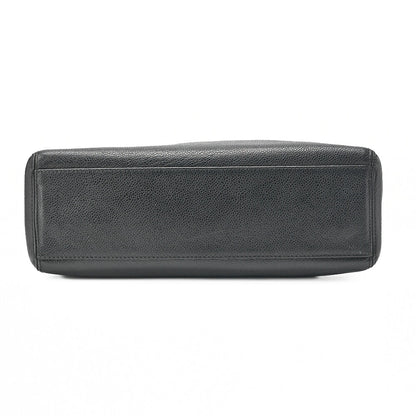 CHANEL Handbag Logo Mark Plate Charm Black Gold-Tone Hardware, Pre-Owned