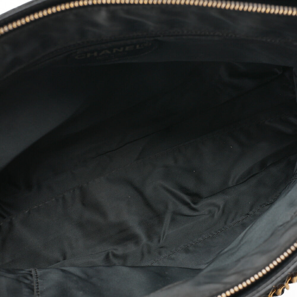 CHANEL Handbag Logo Mark Plate Charm Black Gold-Tone Hardware, Pre-Owned