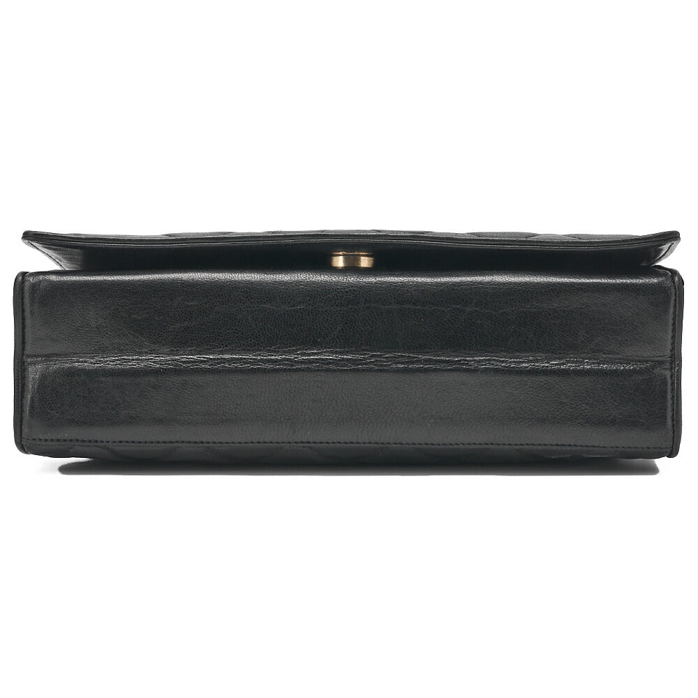 CHANEL Chain Shoulder Bag Top Coco Full Flap Push Lock Lambskin Black Coco Mark Gold-Tone Hardware, Pre-Owned