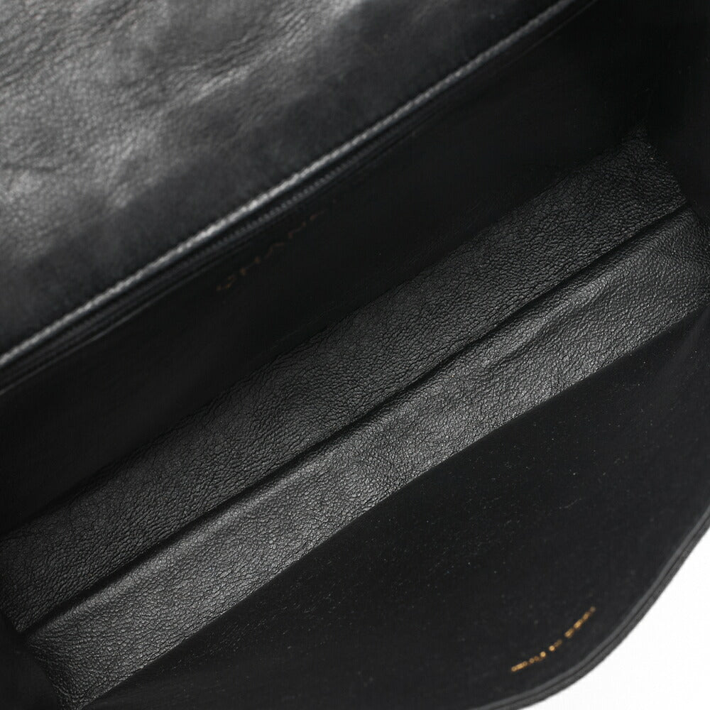 CHANEL Chain Shoulder Bag Top Coco Full Flap Push Lock Lambskin Black Coco Mark Gold-Tone Hardware, Pre-Owned