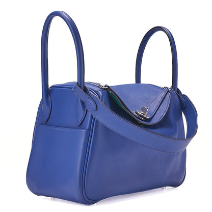 HERMES Shoulder Bag Lindy 26 2way Swift Blue Royale x Bamboo  Silver-Tone Hardware, Pre-Owned