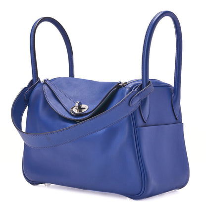 HERMES Shoulder Bag Lindy 26 2way Swift Blue Royale x Bamboo  Silver-Tone Hardware, Pre-Owned