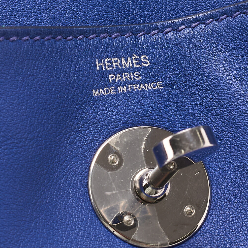 HERMES Shoulder Bag Lindy 26 2way Swift Blue Royale x Bamboo  Silver-Tone Hardware, Pre-Owned