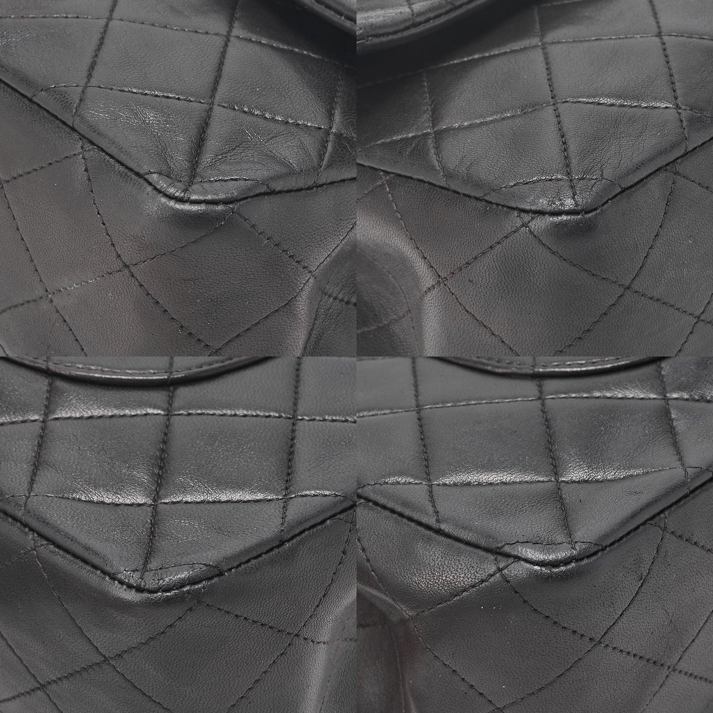 CHANEL Chain Shoulder Bag Matelasse Double Flap 25cm Lambskin Black Gold-Tone Hardware, Pre-Owned