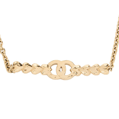 CHANEL Coco Mark Heart Rhinestone B23P Necklace GP Gold-Tone Hardware, Pre-Owned