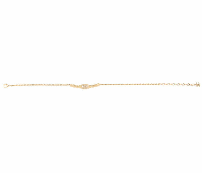 CHANEL Coco Mark Heart Rhinestone B23P Necklace GP Gold-Tone Hardware, Pre-Owned