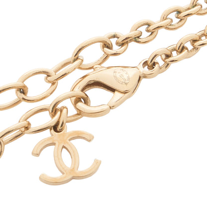 CHANEL Coco Mark Heart Rhinestone B23P Necklace GP Gold-Tone Hardware, Pre-Owned