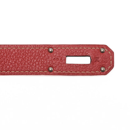 HERMES Shoulder Birkin Handbag Tryon Clemence Rouge Pivoine rougepivoine Silver-Tone Hardware, Pre-Owned