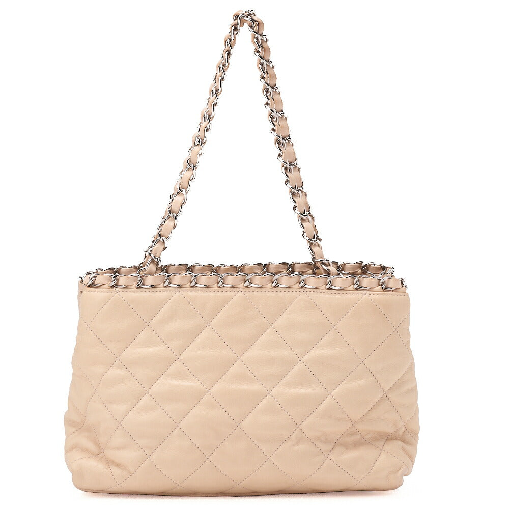 CHANEL Chain Tote Bag Cocomark Matelasse Luxury Line Light Pink Silver-Tone Hardware, Pre-Owned