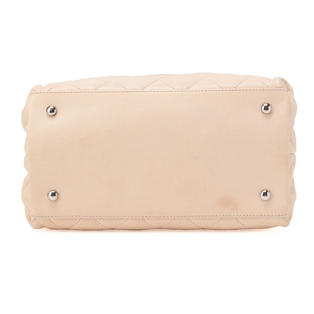 CHANEL Chain Tote Bag Cocomark Matelasse Luxury Line Light Pink Silver-Tone Hardware, Pre-Owned