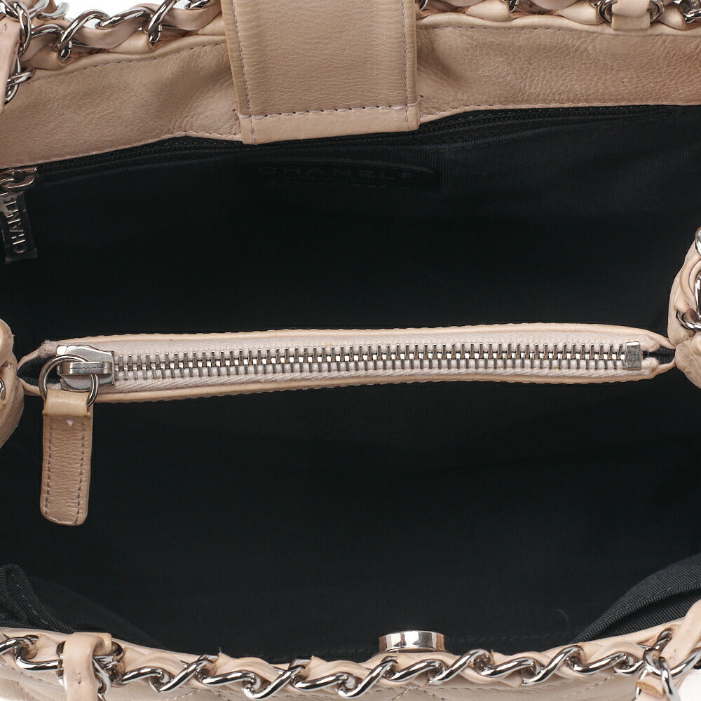 CHANEL Chain Tote Bag Cocomark Matelasse Luxury Line Light Pink Silver-Tone Hardware, Pre-Owned