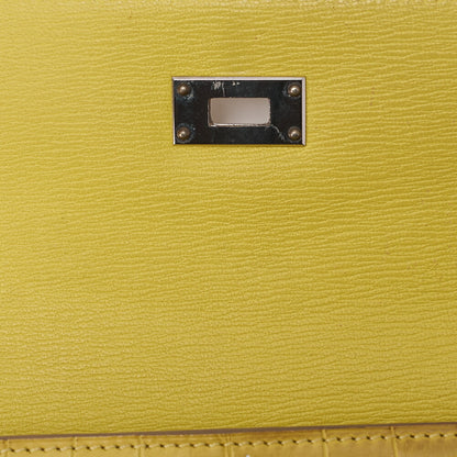 HERMES Kelly Wallet 2-Fold Long Wallet Alligator Mimosa Misasa Silver-Tone Hardware, Pre-Owned