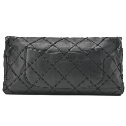 CHANEL Ultra Stitch Coco Mark Chain Shoulder Bag Single Flap Lambskin Black Silver-Tone Hardware, Pre-Owned