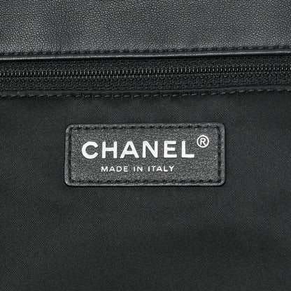 CHANEL Ultra Stitch Coco Mark Chain Shoulder Bag Single Flap Lambskin Black Silver-Tone Hardware, Pre-Owned