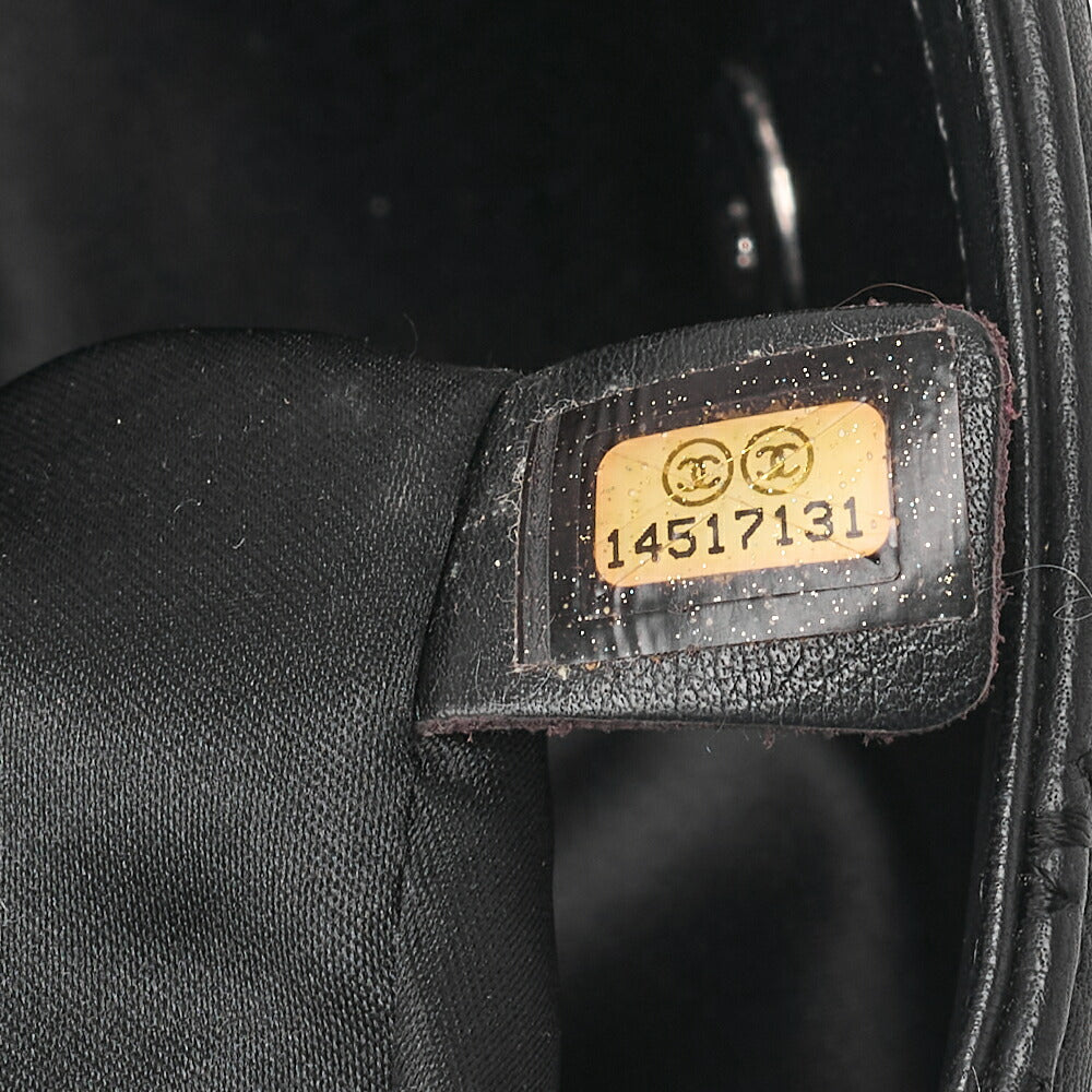 CHANEL Ultra Stitch Coco Mark Chain Shoulder Bag Single Flap Lambskin Black Silver-Tone Hardware, Pre-Owned