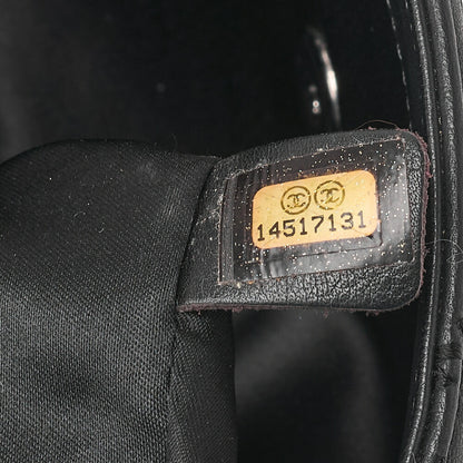 CHANEL Ultra Stitch Coco Mark Chain Shoulder Bag Single Flap Lambskin Black Silver-Tone Hardware, Pre-Owned