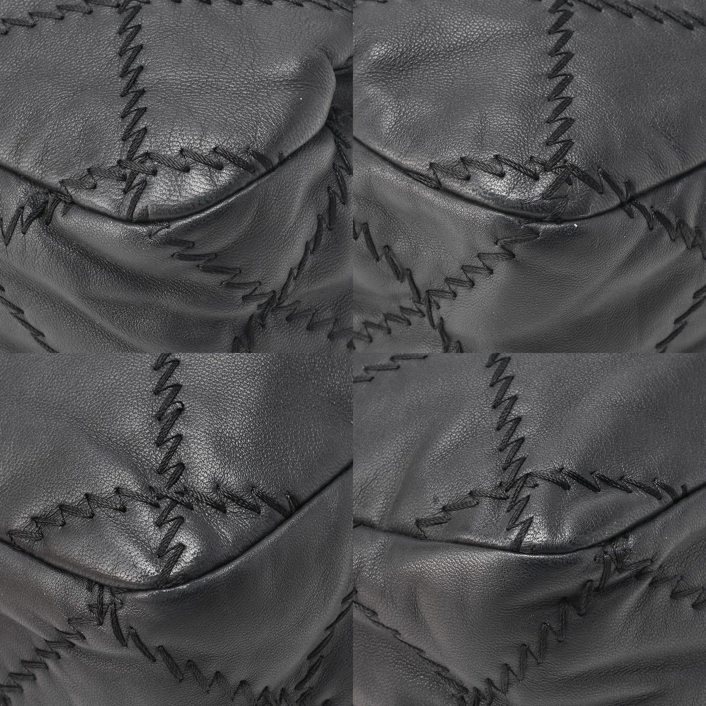 CHANEL Ultra Stitch Coco Mark Chain Shoulder Bag Single Flap Lambskin Black Silver-Tone Hardware, Pre-Owned