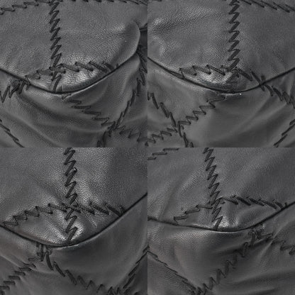 CHANEL Ultra Stitch Coco Mark Chain Shoulder Bag Single Flap Lambskin Black Silver-Tone Hardware, Pre-Owned