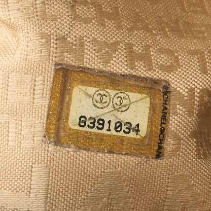 CHANEL Tote Bag Logo Fringe Leather Black Silver-Tone Hardware, Pre-Owned