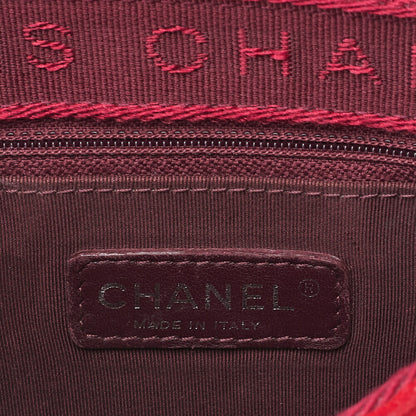 CHANEL Mini Matelasse Single Flap Chain Shoulder Vintage Calf x Wool Felt Red Silver-Tone Hardware, Pre-Owned