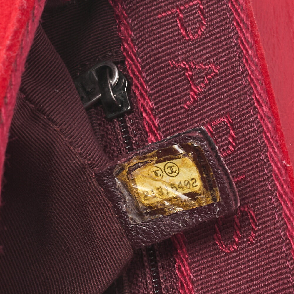 CHANEL Mini Matelasse Single Flap Chain Shoulder Vintage Calf x Wool Felt Red Silver-Tone Hardware, Pre-Owned
