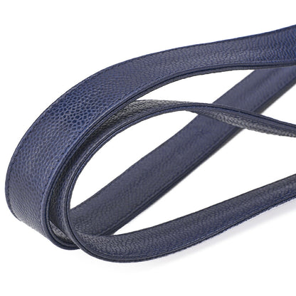 CHANEL Chain Backpack Matelasse 2way Drawstring Caviar Skin Navy Silver-Tone Hardware, Pre-Owned