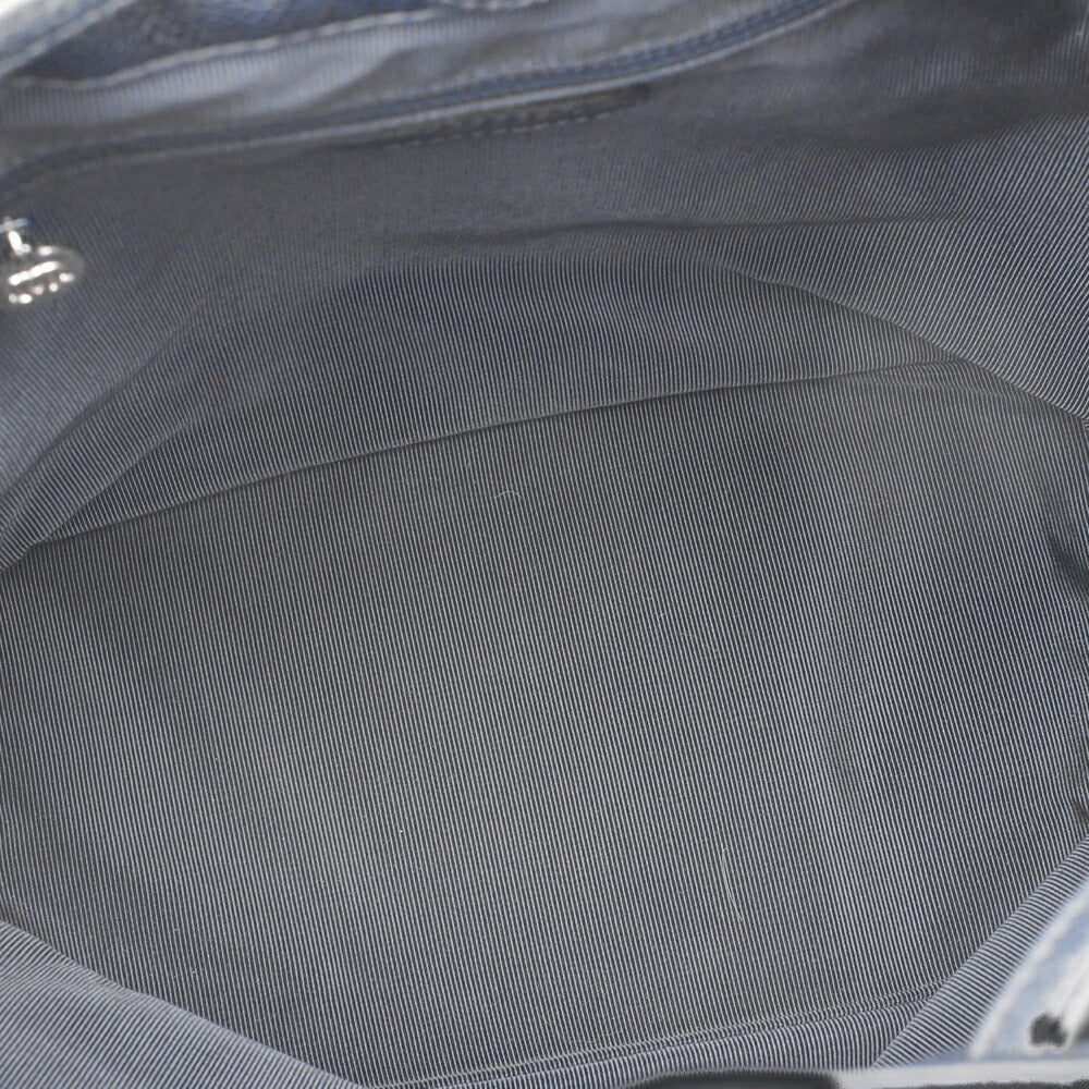 CHANEL Chain Backpack Matelasse 2way Drawstring Caviar Skin Navy Silver-Tone Hardware, Pre-Owned