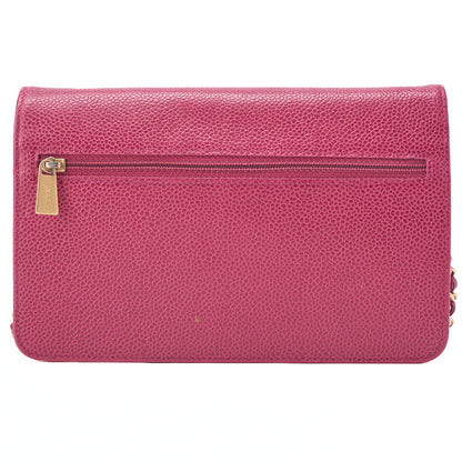 CHANEL Chain Shoulder Bag Chain Wallet Cocomark Caviar Skin Rose Pink Gold-Tone Hardware, Pre-Owned