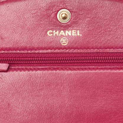 CHANEL Chain Shoulder Bag Chain Wallet Cocomark Caviar Skin Rose Pink Gold-Tone Hardware, Pre-Owned