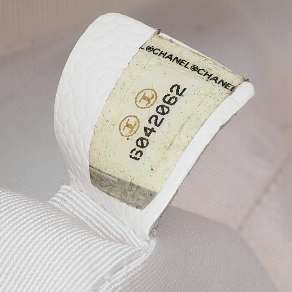 CHANEL Handbag Turnlock Kelly Shape Wood Pattern Caviar Skin White Gold-Tone Hardware, Pre-Owned