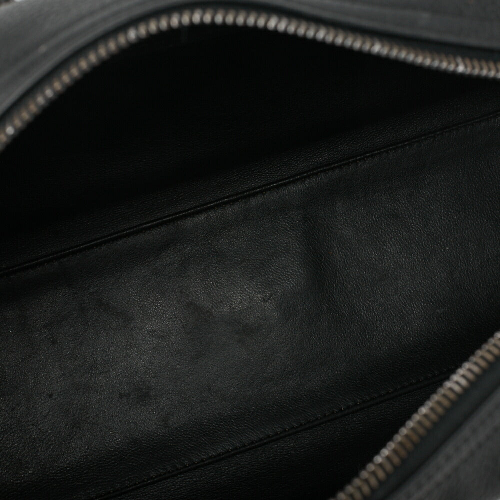 CHANEL Handbag Mini Boston Bag Caviar Skin Matelasse Coco Mark Black Silver-Tone Hardware, Pre-Owned