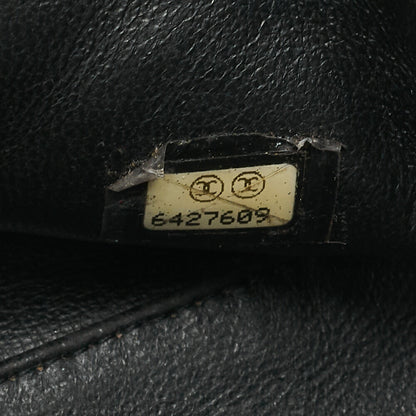 CHANEL Handbag Mini Boston Bag Caviar Skin Matelasse Coco Mark Black Silver-Tone Hardware, Pre-Owned